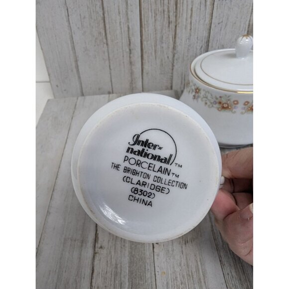 International Brighton Claridge 8302 Porcelain Creamer & Sugar Bowl Set - Picture 5 of 11